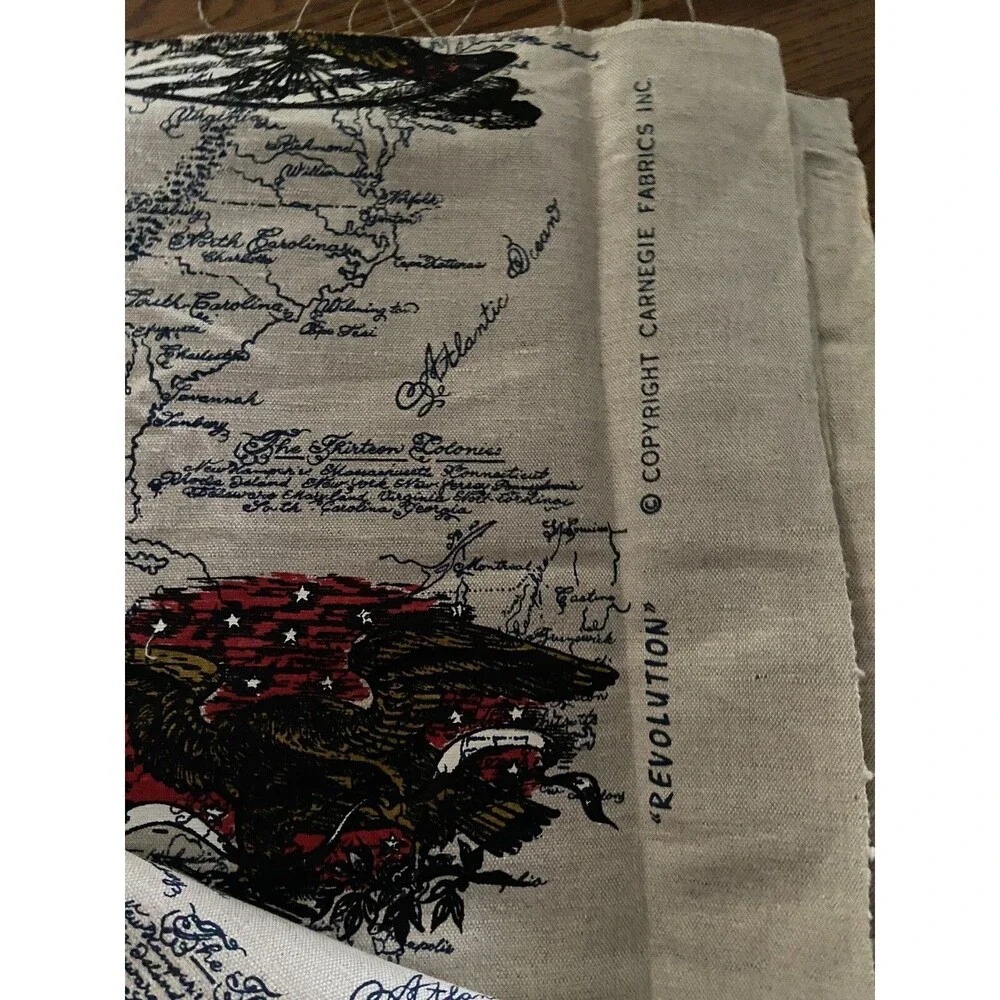 Carnegie Fabrics Hand Printed Age Of Man American Revolution Semiquincentennial
